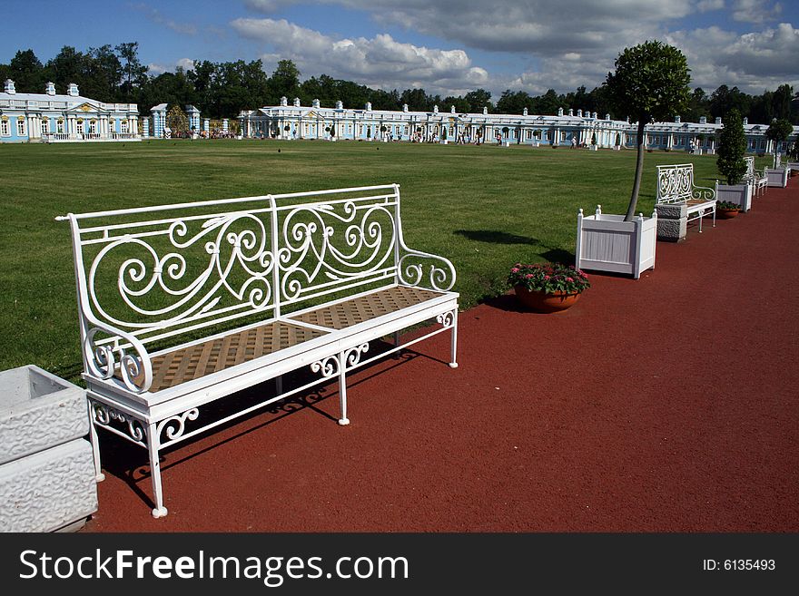 White Openwork Bench