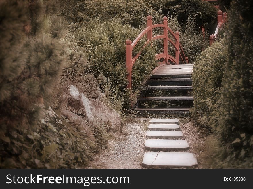 Japanese bridge in the park