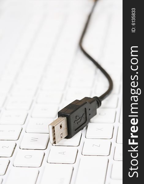 Usb cable with modern and stylish keyboard. Usb cable with modern and stylish keyboard