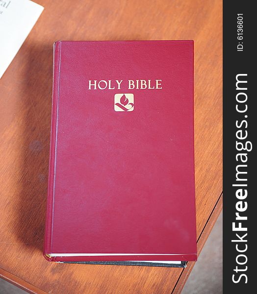 Holy bible on a table.