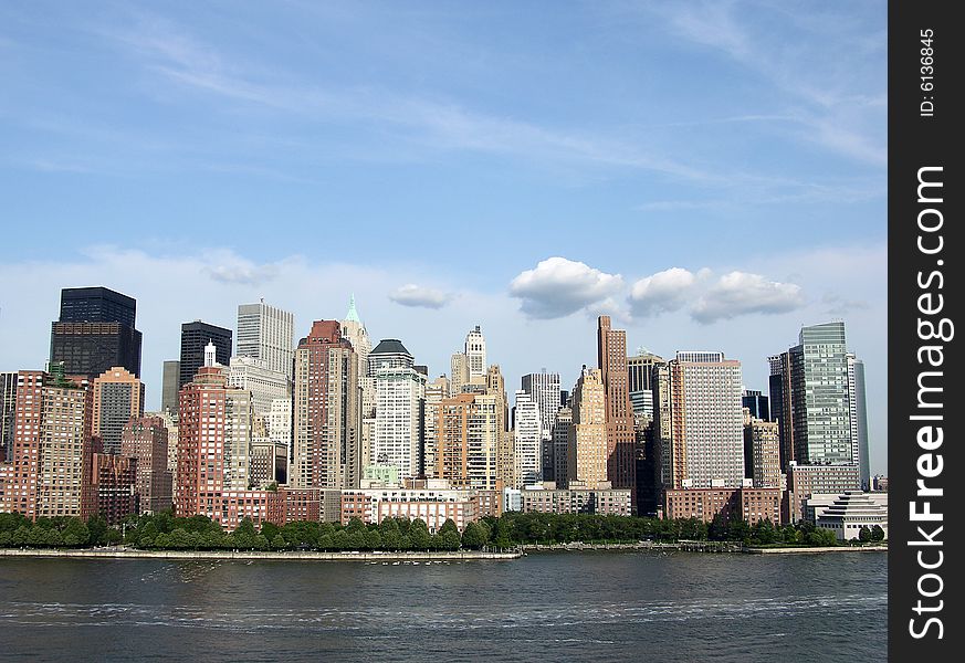 The view of lower historic part of Manhattan, New York City. The view of lower historic part of Manhattan, New York City.