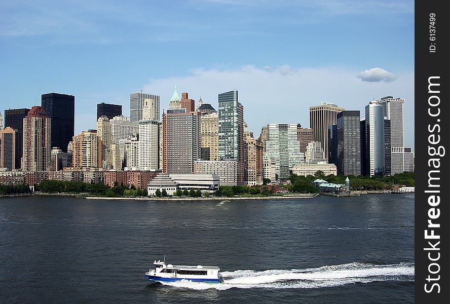 The water transportation in New York City. The water transportation in New York City.