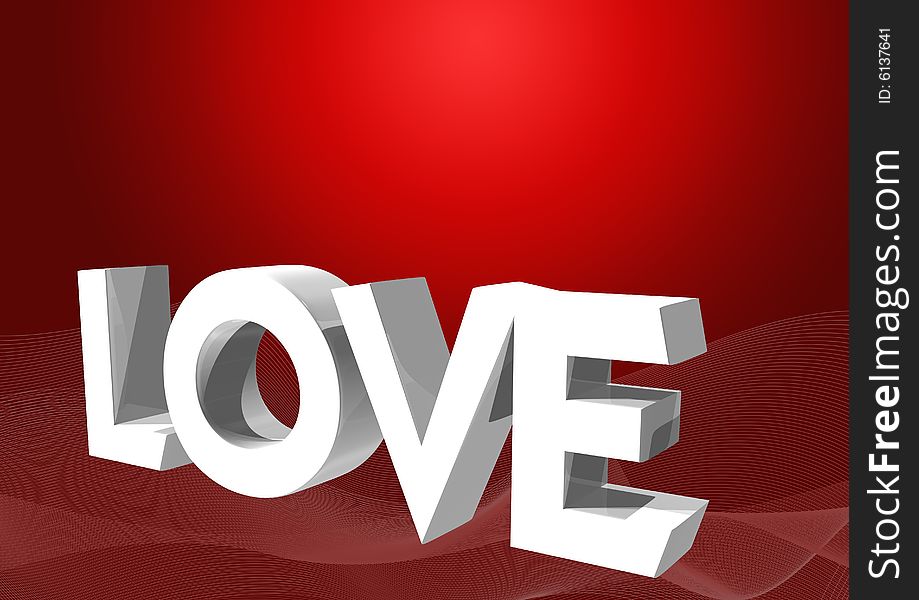 3d Love Text