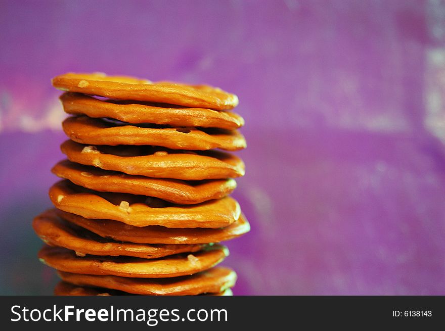 A stack of salty crackers