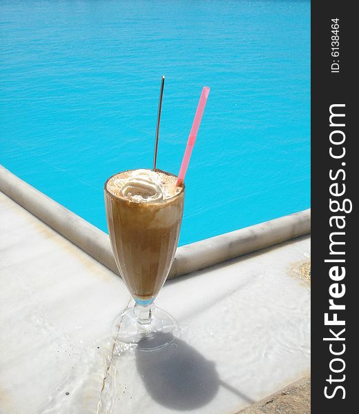 Frappe-cold coffe with cream