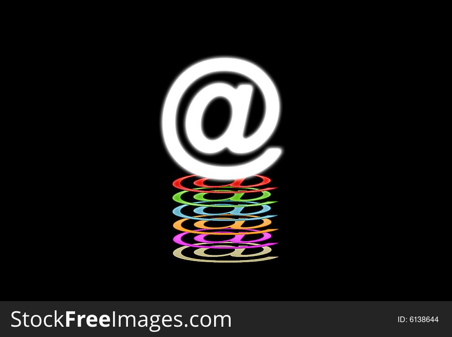 Email on a black background with a symbol of this mail