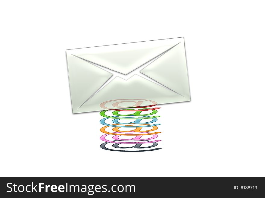 Email on a white background with a symbol of this mail