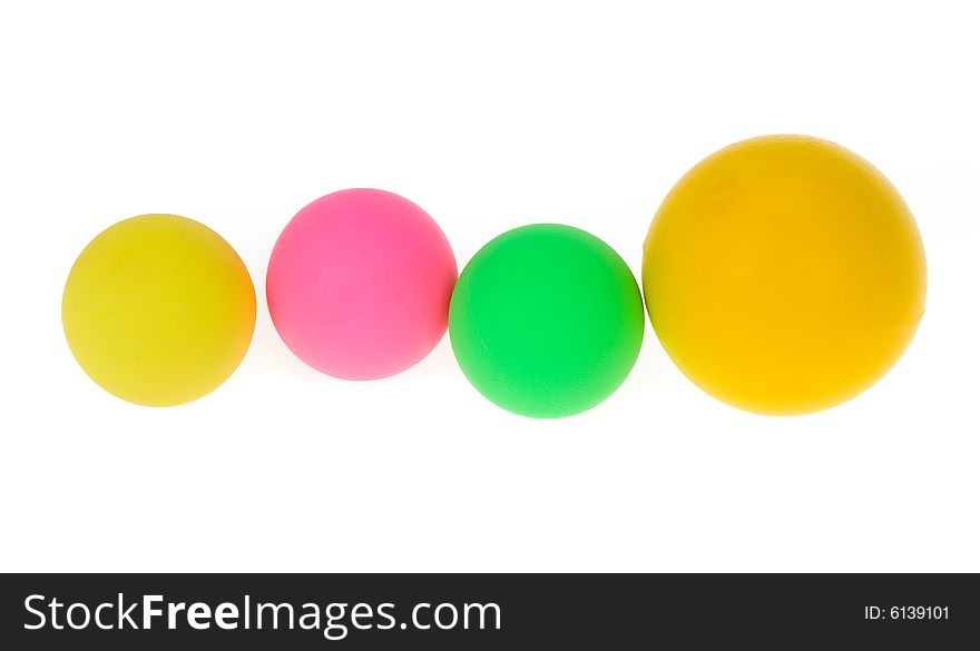 Colored ball. photo on the white background