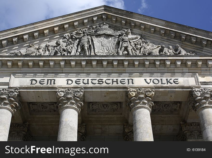 Closeup of the German parliament in the heart of berlin. Closeup of the German parliament in the heart of berlin