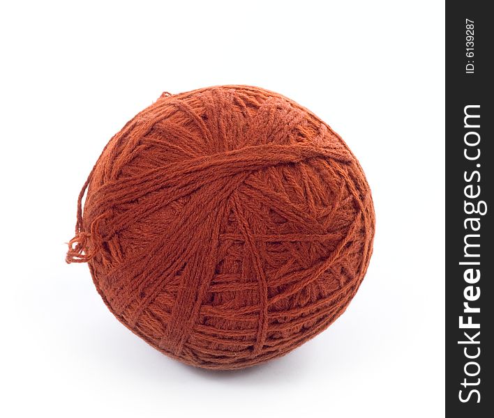 Brown wool yarn skein