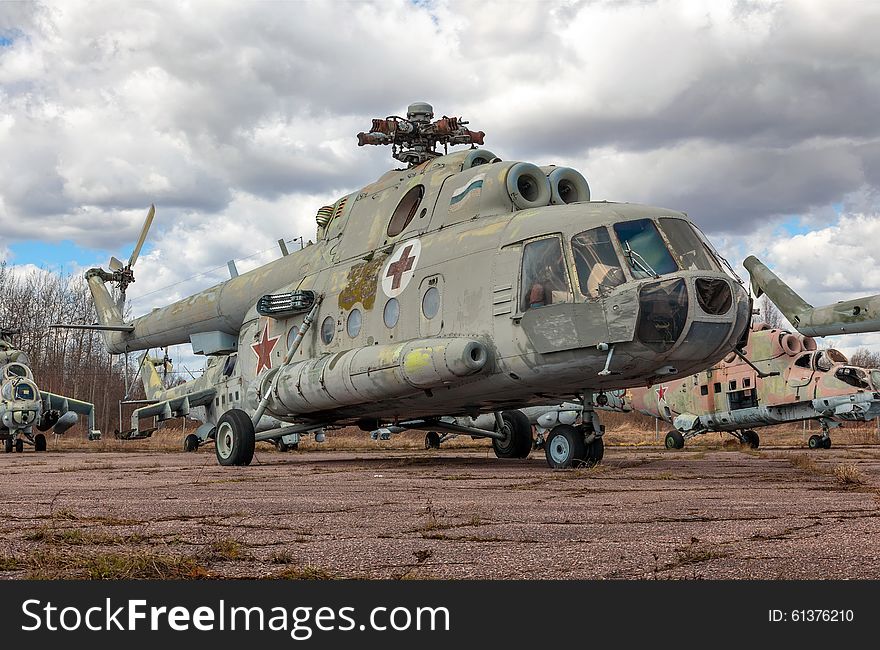 The old Soviet ambulance helicopter in Russia