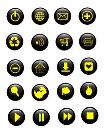 Glossy Set Of Vector Buttons Royalty Free Stock Images Glossy Set Of Vector Buttons Royalty Free Stock Images