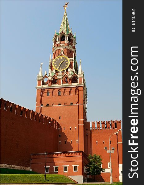 The Spasskaya tower of Kremlin, Moscow. The Spasskaya tower of Kremlin, Moscow
