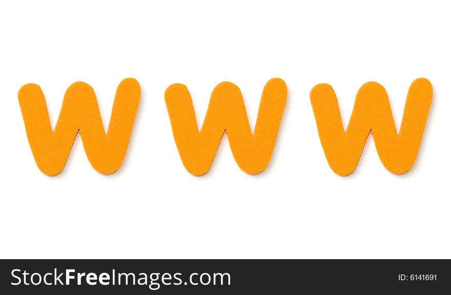 Foam letters isolated over a white background