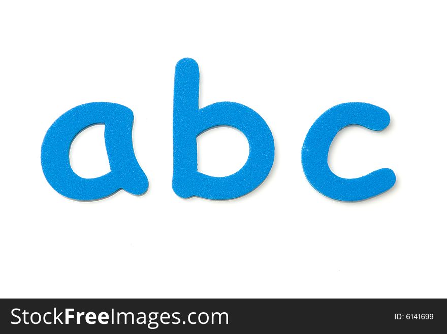 Foam letters isolated over a white background