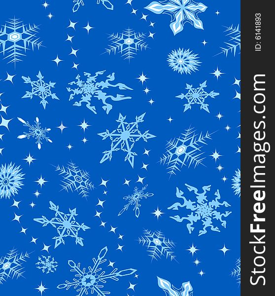 Blue Background With Snowflakes. Vector