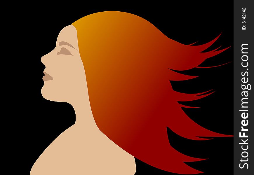 An attractive female face vector illustration. An attractive female face vector illustration
