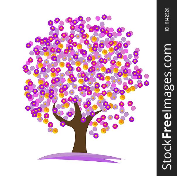 A beautiful floral tree vector