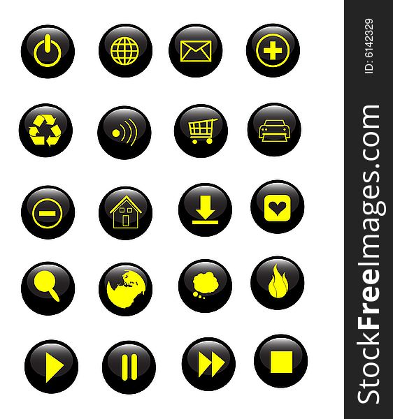 Glossy Set Of Vector Buttons