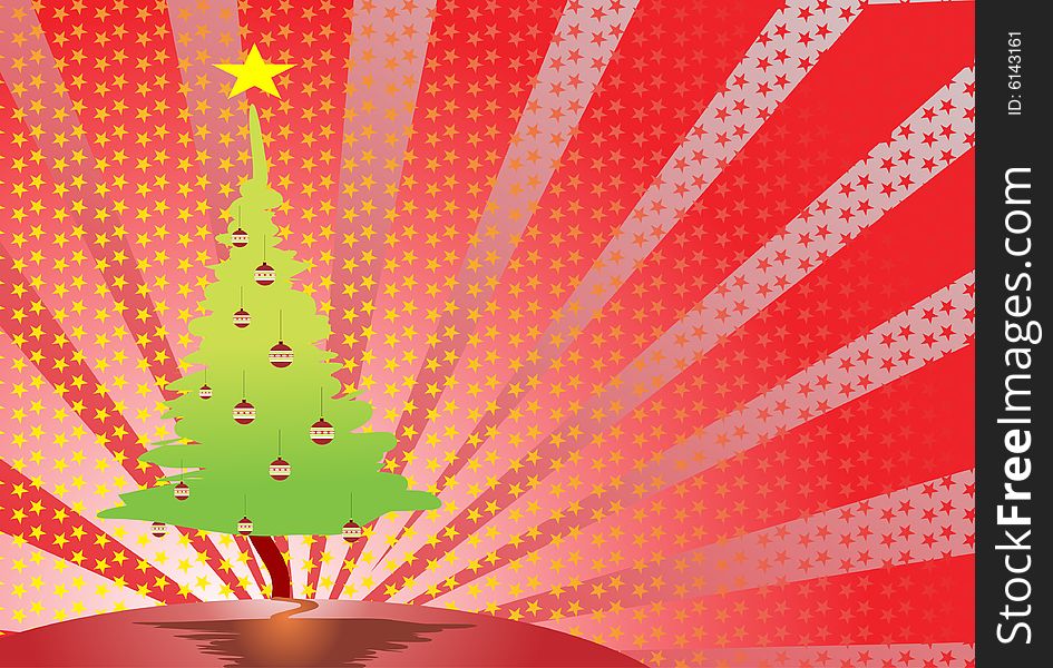 Abstract background with christmas tree illustration