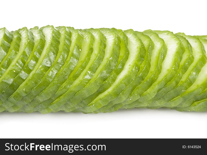 Green cucumber isolated on white