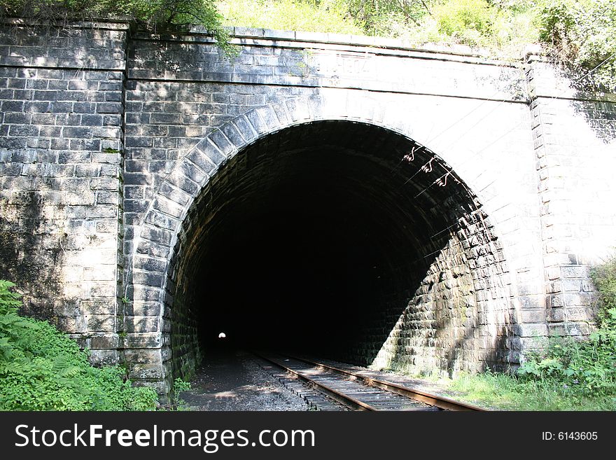 The railway which passes through the tunnel.