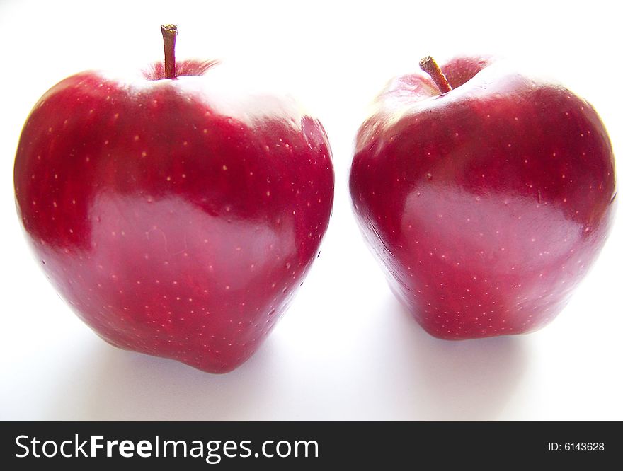 Two apples isolated on white