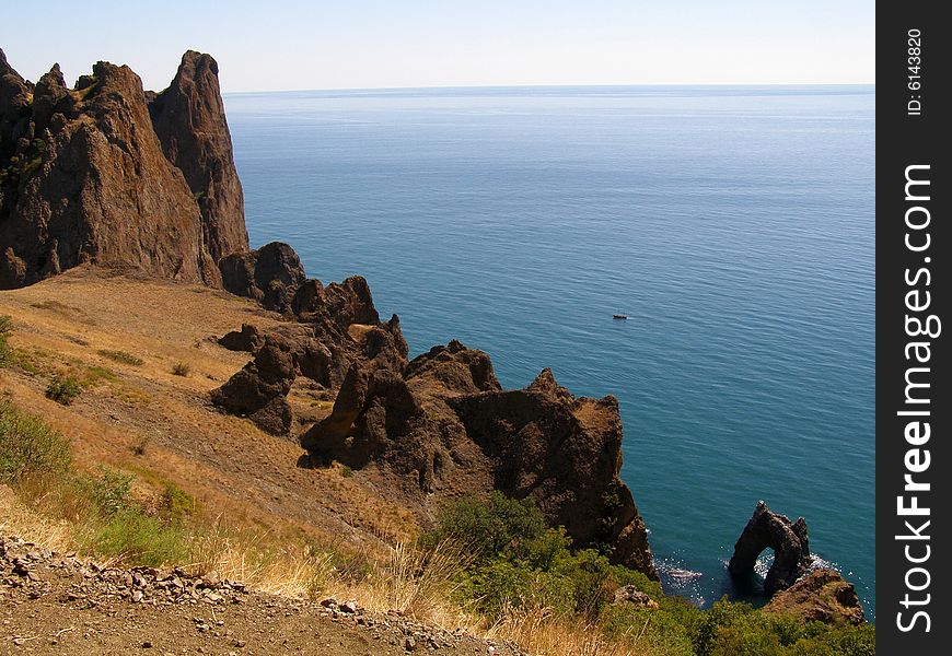 Rocks on the seashore (the Crimea coast)