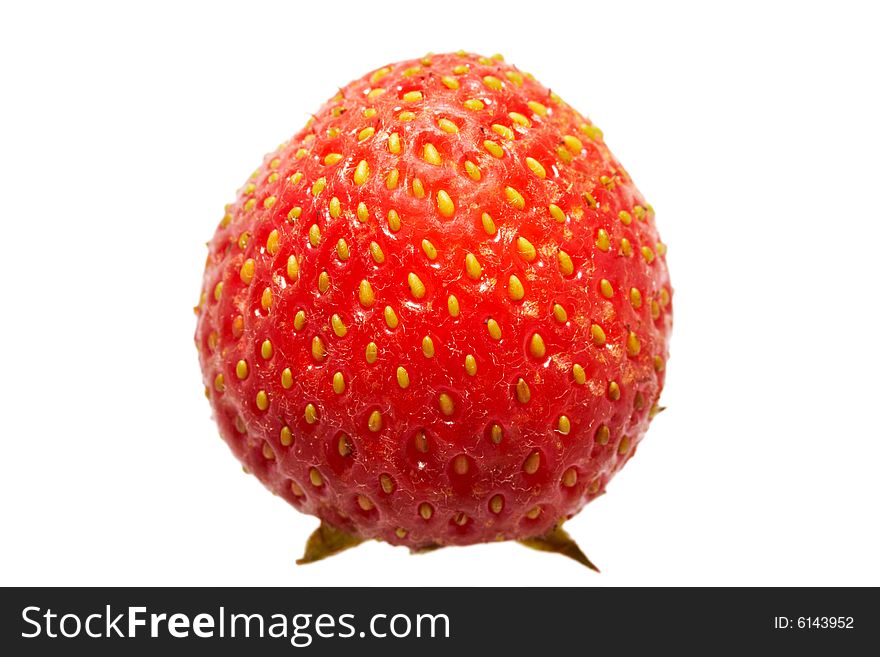 Red strawberry isolated on white background