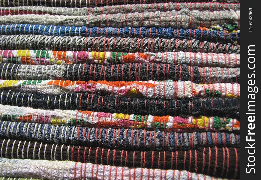 Multi-colour striped matting. Macro. Multi-colour striped matting. Macro