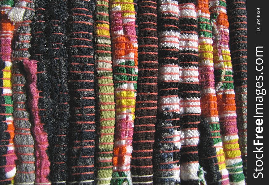 Multi-colour striped matting. Macro. Multi-colour striped matting. Macro