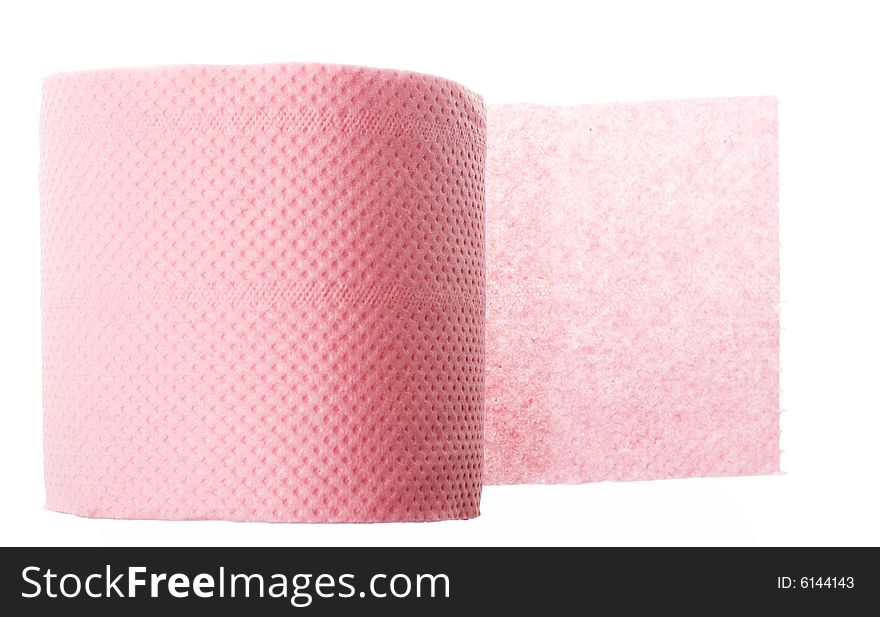 Toilet paper, paper towel on white background