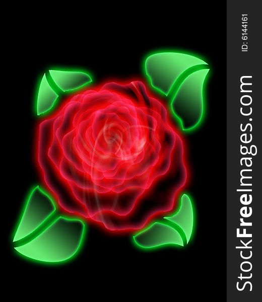 There is glowing rose. its maked by neon lamp,  this abstract image, i get this from my  inspiration. i think about my girlfriend's heart like this