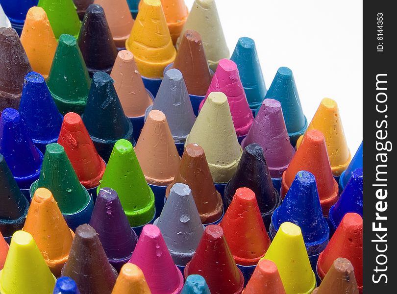 wax color crayons close up