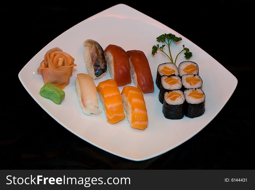 Japan Food Sushi On Plate
