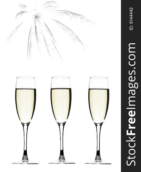 Close-up of fluted champagne glass ready for celebrating. Close-up of fluted champagne glass ready for celebrating
