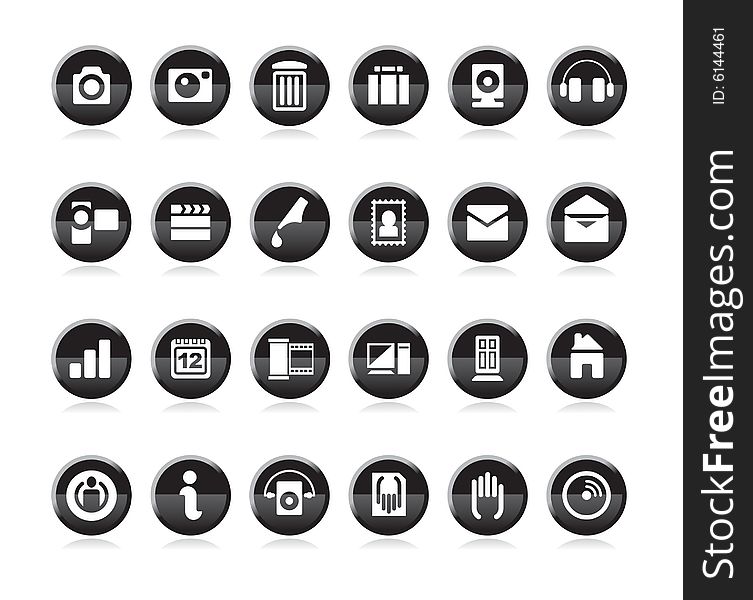 Illustrations of a selection of icons. Illustrations of a selection of icons