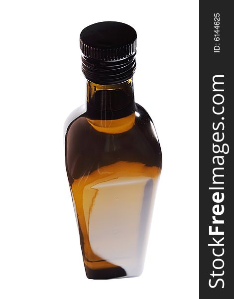 Bottle with olive oil on a white background,saved path