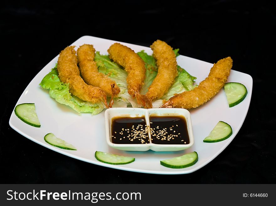 Close up view of japan food arrangement tempura. Close up view of japan food arrangement tempura
