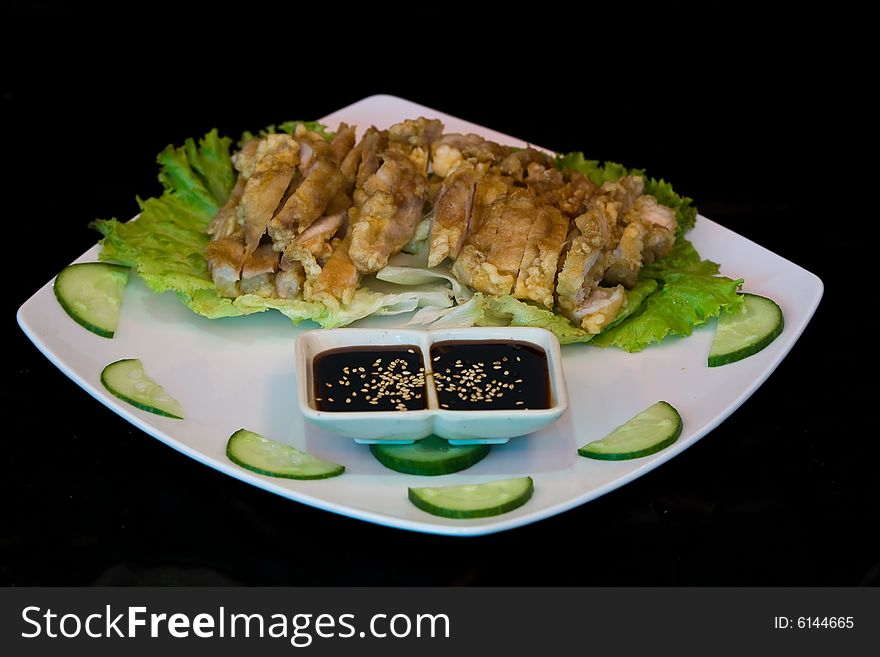 Japan Food Chiken On Plate