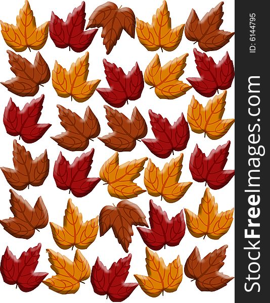 A collage of autumn leaves