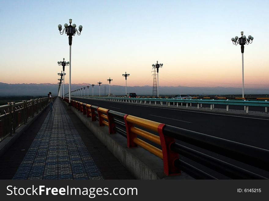 The highway bridge  of yili  sinkiang china. The highway bridge  of yili  sinkiang china