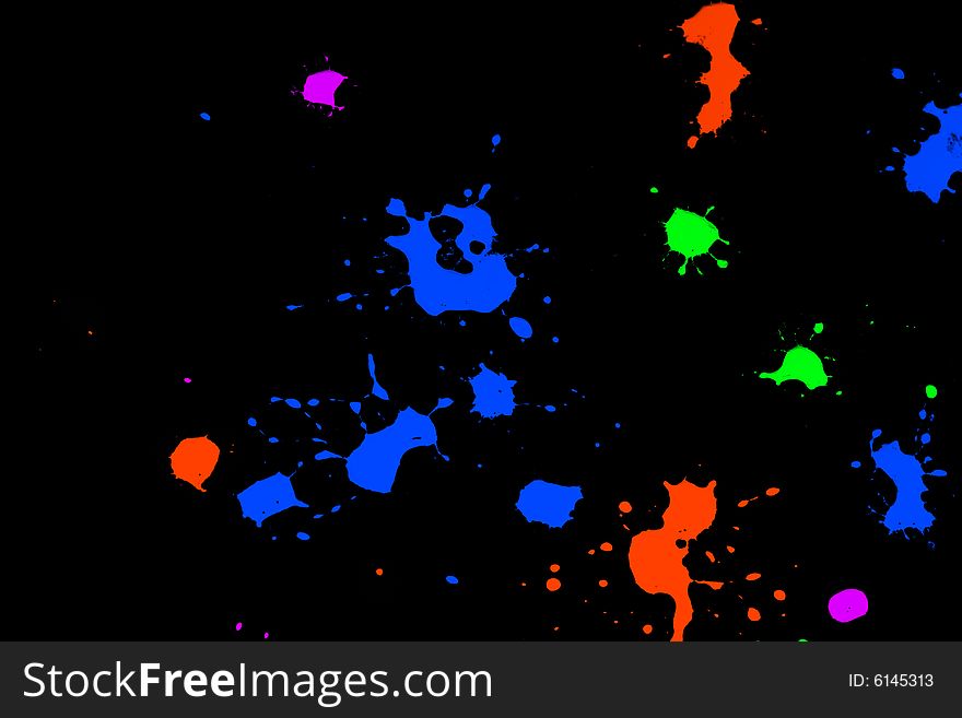 Ink splatters on black background. Ink splatters on black background