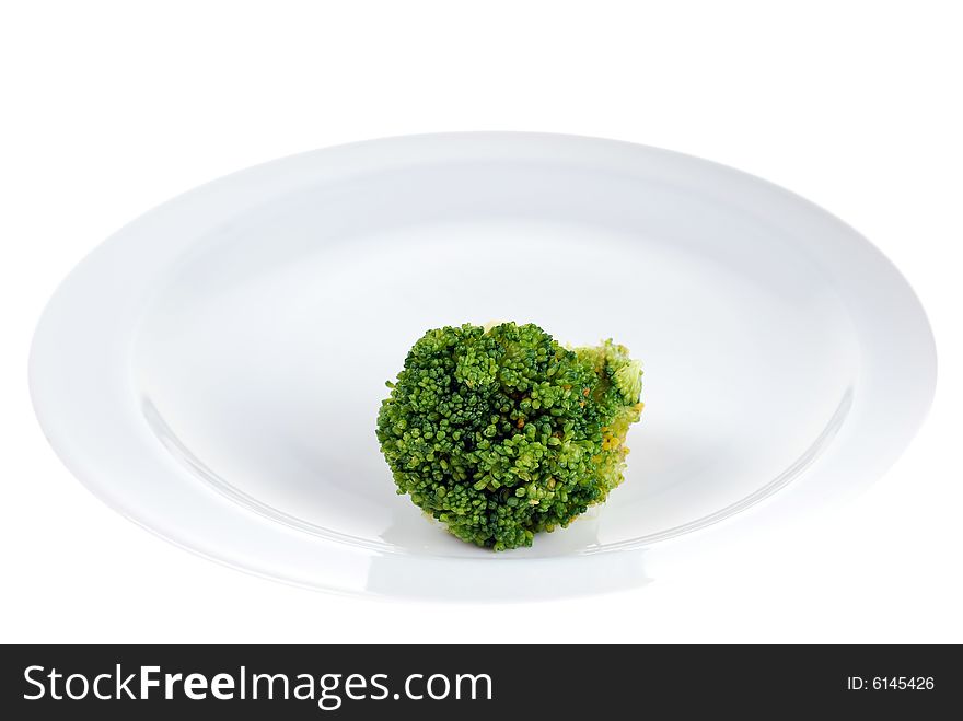 Broccoli on white service plate,beauty of green. Broccoli on white service plate,beauty of green
