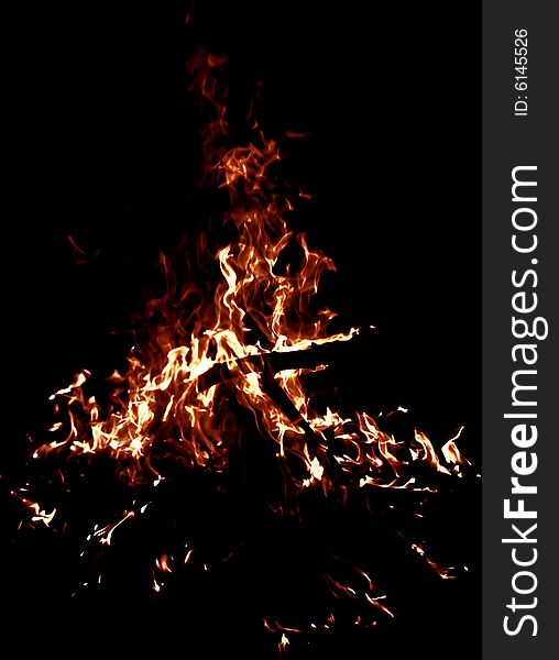 Campfire isolated on black background. Campfire isolated on black background.
