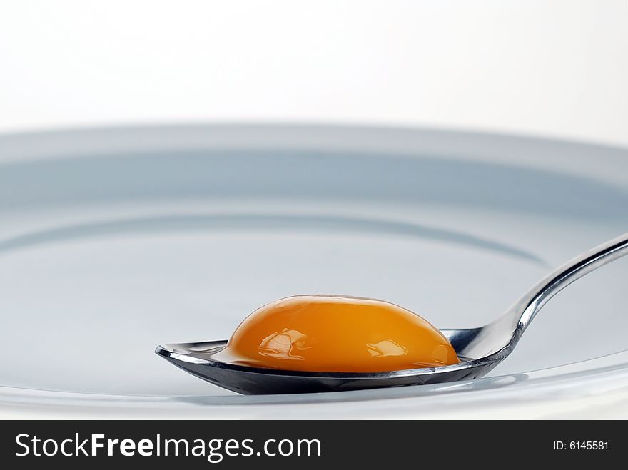 Egg Yolk on Spoon