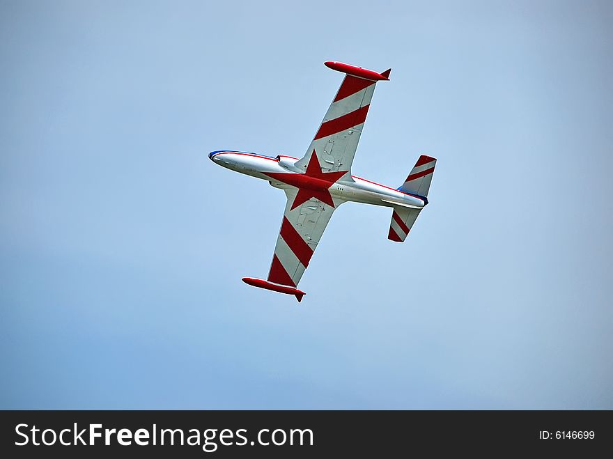 Aircraft in the acrobatic flight. Aircraft in the acrobatic flight