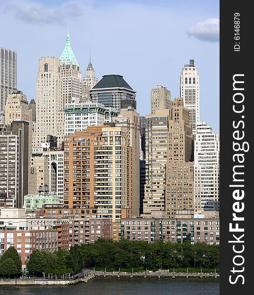 The view of lower Manhattan, the older part of New York City. The view of lower Manhattan, the older part of New York City.