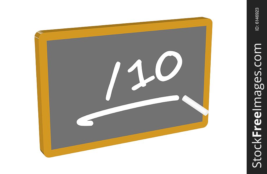 Slate where 10 is written. Slate where 10 is written