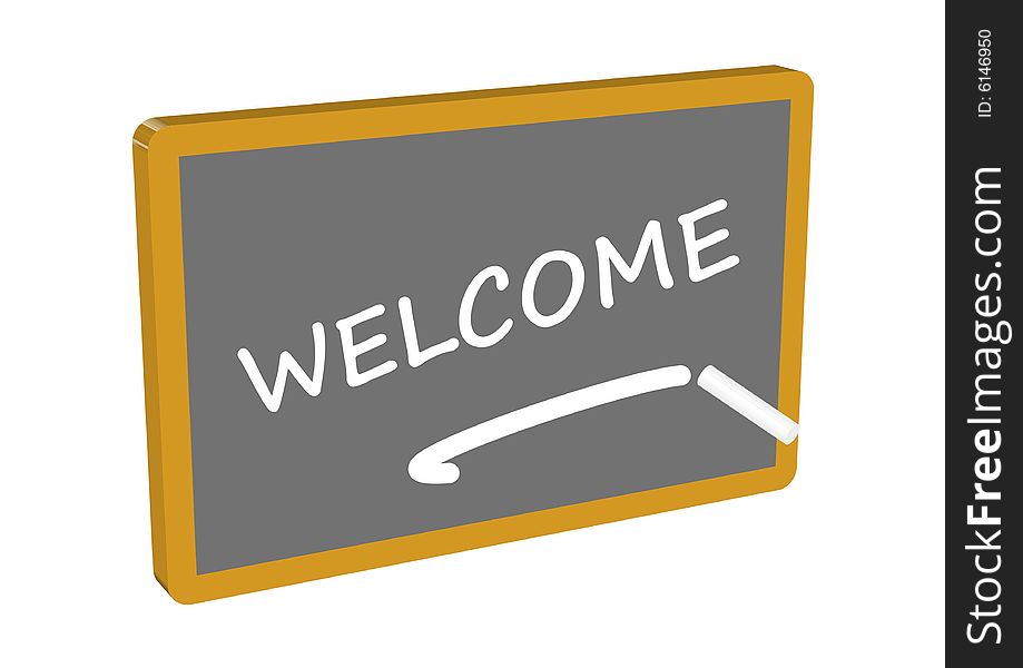 Slate where welcome is written